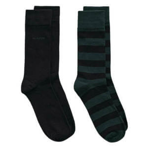 GANT 2-Pack Barstripe & Solid Socks